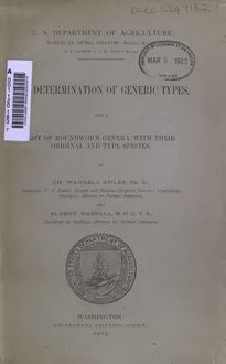 The determination of generic types : and a list of roundworm genera, with their original and type species