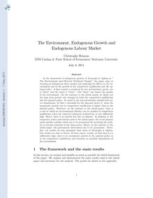 The Environment Endogenous Growth and Endogenous Labour Market