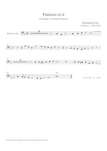 Partition Basso: viole de basse (basse-clef) , partie, Fantasia ex d