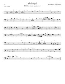Partition viole de basse, basse clef, Madrigali a 5 voci, Libro 7