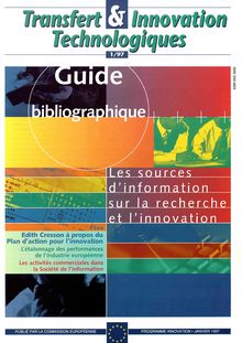 Transfert & Innovation Technologiques 1/97. Guide bibliographique