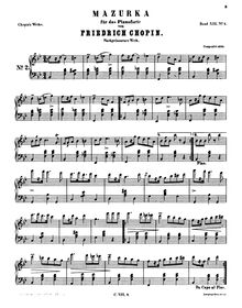 Partition complète, 2 Mazurkas, G major, B-flat major, Chopin, Frédéric par Frédéric Chopin