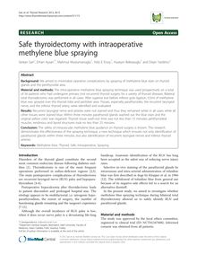 Safe thyroidectomy with intraoperative methylene blue spraying