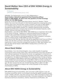 David Walker New CEO of DNV KEMA Energy & Sustainability