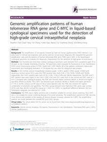 Genomic amplification patterns of human telomerase RNA gene and C-MYC in liquid-based cytological specimens used for the detection of high-grade cervical intraepithelial neoplasia