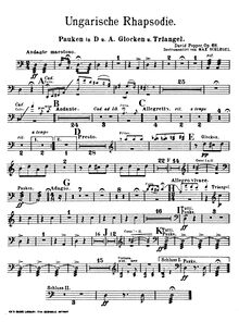 Partition Percussion, Hungarian Rhapsody, Op.68, Ungarische Rhapsodie