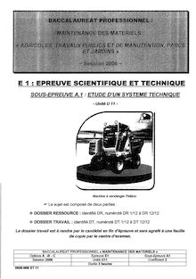 Bacpro maint materiels etude d un systeme technique 2006