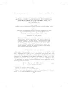 Quantitative uniqueness for time periodic heat equation with potential and its applications