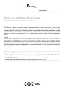 Concurrence et efficience dans la banque - article ; n°2 ; vol.13, pg 101-127