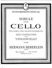 Partition , partie I, Self-Instructor pour violoncelle, Op.7, Schule für Cello, für Schul - und Selbstunterricht