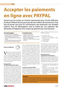 Accepter les paiements en ligne avec PAYPAL