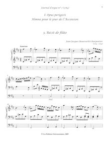 Partition , Récit de flûte, Journal d’Orgue No 7 à l’usage des Paroisses et des Communautés Religieuses. Himnes.
