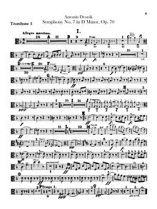 Partition Trombone 1, 2, 3, Symphony No.7, Symfonie č.7, D minor