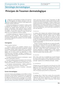 Sémiologie dermatologique - Principes de l’examen dermatologique