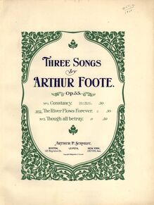 Partition Cover Page (color), 3 chansons, Op.55, Foote, Arthur