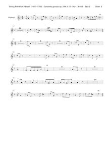 Partition violons II, Concerto Grosso en D major, HWV 317, HWV 317 ; Op.3 No.6