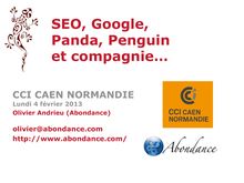SEO, Google, Panda, Penguin et compagnie… 