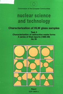Characterization of HLW glass samplesTask 3 Characterization of radioactive waste forms