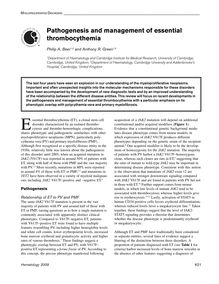 Pathogenesis and management of essential thrombocythemia