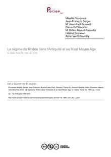 Le régime du Rhône dans l Antiquité et au Haut Moyen Age - article ; n°1 ; vol.56, pg 13-32