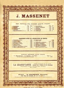 Partition de piano et partition de violoncelle, Dix pièces de genre par Jules Massenet