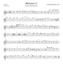 Partition ténor viole de gambe 1, octave aigu clef, Latral, Parte prima
