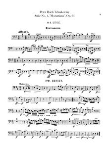 Partition Basses,  No.4, Mozartiana, Tchaikovsky, Pyotr