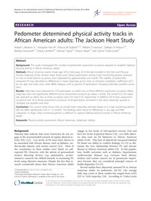 Pedometer determined physical activity tracks in African American adults: The Jackson Heart Study