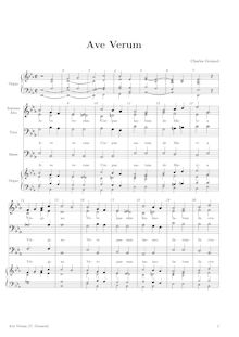 Partition , E♭ major, Ave Verum, Various, Gounod, Charles