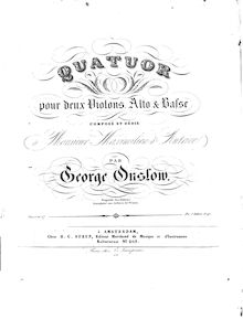 Partition parties complètes, corde quatuor No.22, Op.47, Onslow, Georges