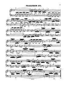 Partition Prelude et Fugue No.16 en G minor, BWV 861, Das wohltemperierte Klavier I