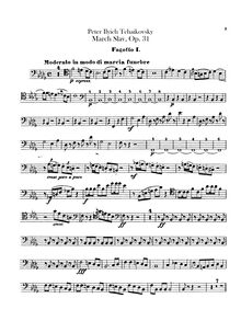 Partition basson 1, 2, Slavonic March, Славянский марш ; Marche Slave ; March Slav
