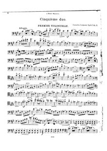 Partition violoncelle 1, 6 Grand Duos pour 2 violoncelles, Op.9