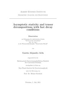 Asymptotic staticity and tensor decompositions with fast decay conditions [Elektronische Ressource] / Gastón Avila Alejandro. Betreuer: Helmut Friedrich