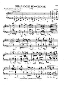 Partition complète (S.244/6), Hungarian Rhapsody No.6