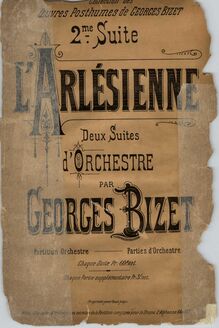 Partition couverture couleur, L Arlésienne  No.2, Bizet, Georges