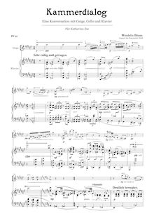 Partition complète, Kammerdialog pour Piano Trio, Bitzan, Wendelin