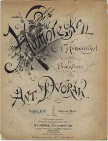 Partition couverture couleur, Humoresques, Humoresky, Dvořák, Antonín
