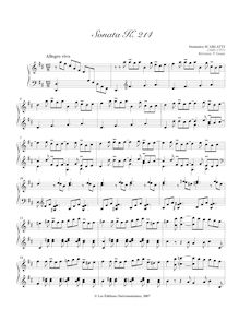 Partition Sonata K.214, 100 clavier sonates, Scarlatti, Domenico