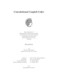Convolutional coupled codes [Elektronische Ressource] / von Slim Chaoui