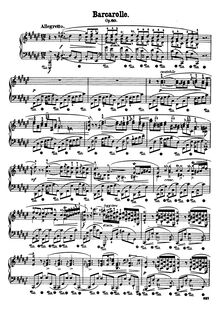 Partition complète, Barcarolle, F♯ major, Chopin, Frédéric par Frédéric Chopin