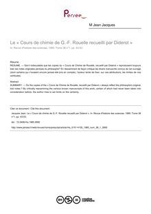 Le « Cours de chimie de G.-F. Rouelle recueilli par Diderot » - article ; n°1 ; vol.38, pg 43-53