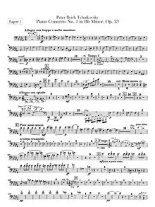 Partition basson 1, 2, Piano Concerto No.1, Op.23, B♭ minor, Tchaikovsky, Pyotr