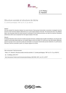 Structure sociale et structure de tâche - article ; n°2 ; vol.67, pg 493-512