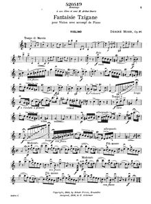 Partition de violon, Fantaisie Tzigane on National Hungarian Airs, Op.26