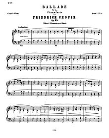 Partition complète, Ballade No.2, F major, Chopin, Frédéric