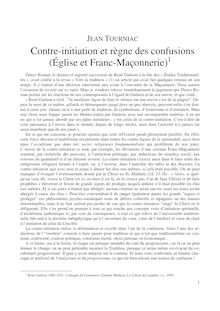 Contre-initiation et règne des confusions (Église et Franc-Maçonnerie)