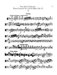Partition altos, Piano Concerto No.2, Op.44, G major, Tchaikovsky, Pyotr