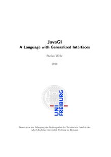 JavaGI [Elektronische Ressource] : a language with generalized interfaces / Stefan Wehr