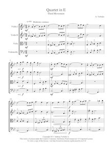 Partition , Moderato Continuo, corde quatuor en E major, E major